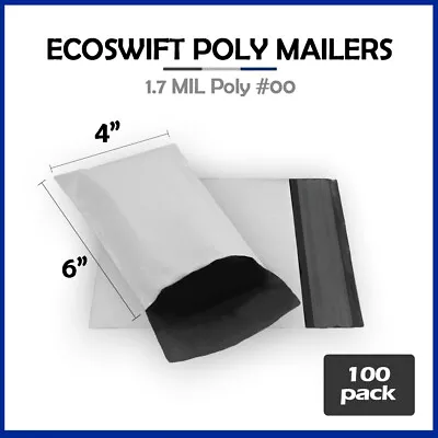 100 4x5 EcoSwift Poly Mailers Plastic Envelopes Shipping Mailing Bags 1.7MIL • $4.17