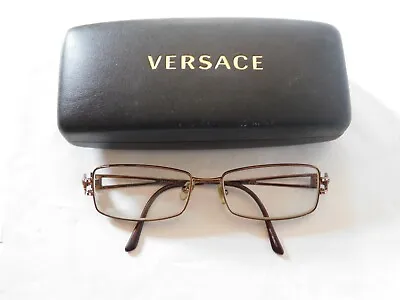 Versace MOD.1092-B 1045 Glasses Sunglasses Frames Brown Rhinestones Medusa Head • $74.99