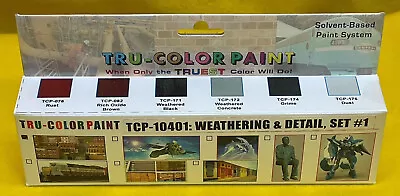 Weathering Set #1 (6) 1 Oz For Structures Tru-color Air Brushable Paint Tsp10401 • $80.27