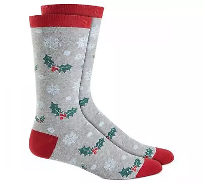 Club Room Mens Holiday Candy Cane And Lights Holly Leaves Crew Socks • $6.75