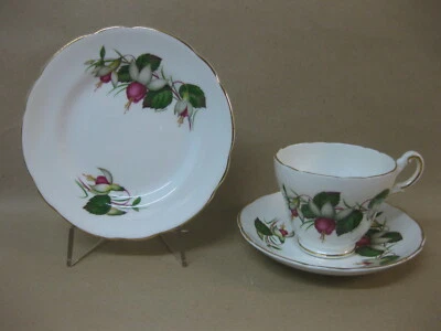 £9.99 • Buy Vintage Regency Bone China Tea Cup, Saucer & Plate ~ Trio ~ Fuchsia 