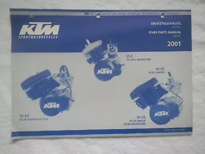 2001 KTM 50 Mini Adventure SX Junior Senior JR SR Spare Parts Manual Engine S5 • $34.99