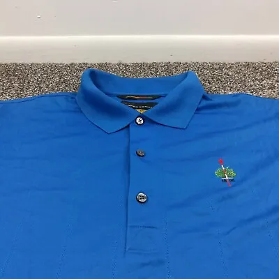 Greg Norman Merion Golf Club Polo Shirt Play Dry Blue Mens Large • $41.99