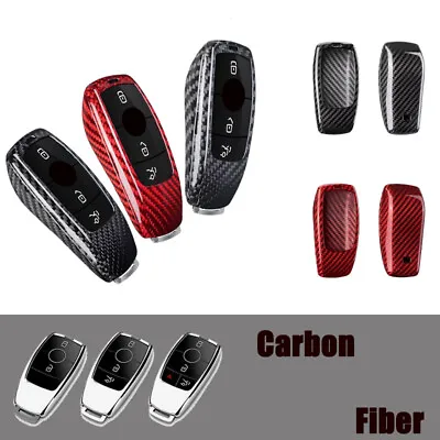 Carbon Fiber Car Remote Key Fob Case Cover Bag For Benz A B C E S G GLC GLB AMG • $92.57