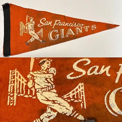 1960's Vintage SF San Francisco Giants 4x9 Mini Pennant MLB Baseball Orange • $14.99