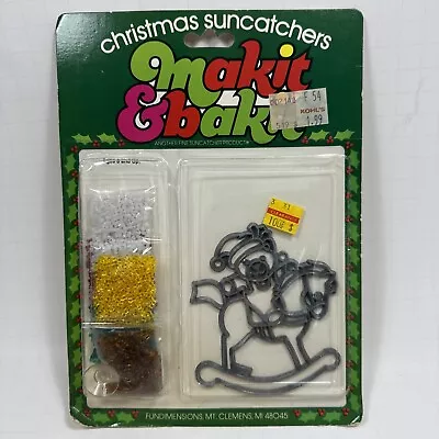 NEW Vintage Makit & Bakit Christmas Stained Glass Suncatchers Quincraft • $9.99