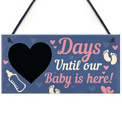 Chalkboard Countdown To Birth Sign Baby Shower Gift Mum Dad To Be Gifts New Born • £3.99