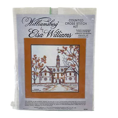 Colonial Williamsburg Counted Cross Stitch Kit Elsa Williams Capitol Linen 29104 • $29