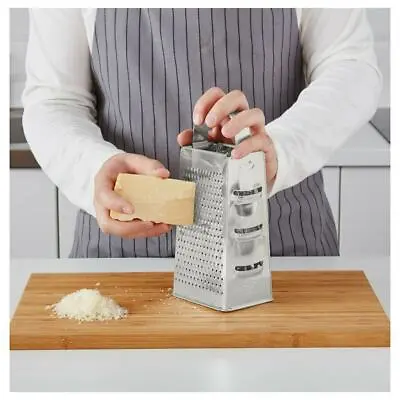 Ikea IDEALISK Four Sided Grater Stainless Steel Cheese Vegetable Cutter Slicer • £7.29