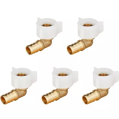 5 Pack 1/2  Pex X 1/2  90 Degree Elbow Female NPT Threaded Swivel Crimp Fittings • $14.99