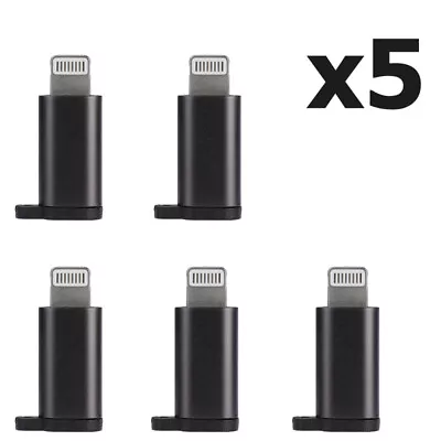LOT Of 5 Micro USB (Female) To 8 Pin (male) Adapter For IPhone IPad IPod USA • $11.99