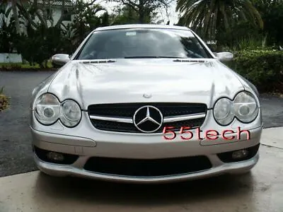 Mercedes R230 SL500 SL600 Grille Grill BK MESH 2003 2004 2005 2006 Chrome Emblem • $189.99