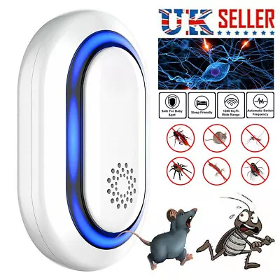 Ultra Sonic Pest Repeller Rat Rodent Mouse Spider Plug-In Repellent Whole House • £10.96