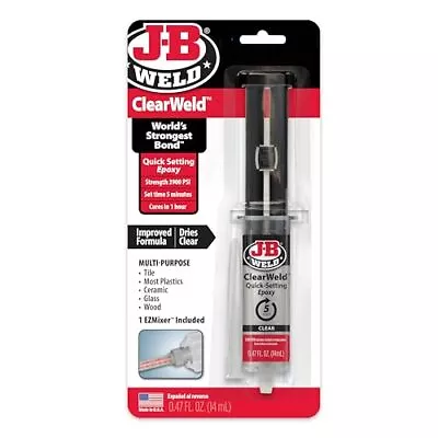 ClearWeld 5 Minute Epoxy Clear 14ml W/Static Mixer (50114H) • $8.69