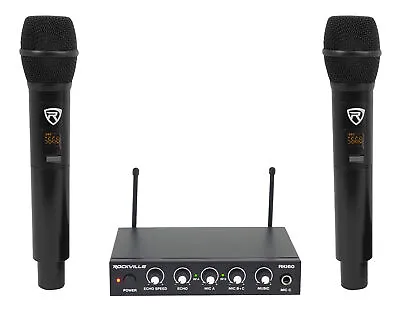 $74.95 • Buy Rockville RKI60 Dual UHF 8 Chan Wireless Microphone Karaoke Interface+Mic Mixer