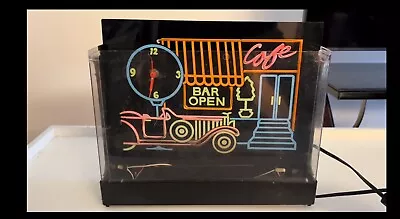 Vintage Bar Open Light Sign Black Light Bar Open Sign Vintage Bar Clock • $18.80