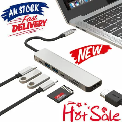 $21.93 • Buy 7 In 1 Multiport USB-C Hub Type C To USB 3.0 4K HDMI Adapter For Macbook Pro/Air