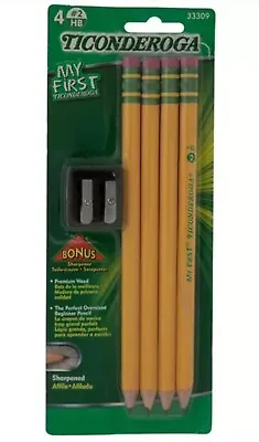 Ticonderoga My First Premium Wood Cased #2 HB Pencils With Sharpener Set Of 5 • $3.94