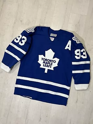 VTG TORONTO MAPLE LEAFS JERSEY VINTAGE SIZE 44 Doug Gilmour #93 CENTER ICE STRAP • $279.99