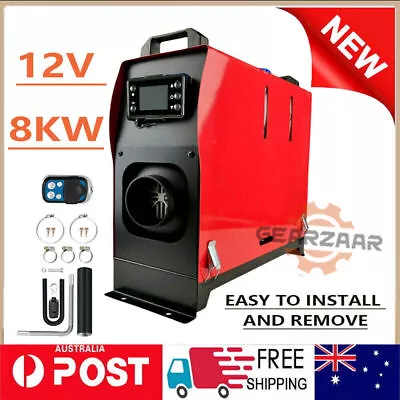 Diesel Air Heater 12V 8KW Tank Remote Control Thermostat Caravan Motorhome RV • $143.99