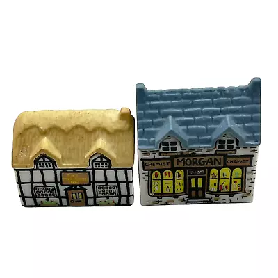 Wade England Whimsey Why Village Figurines Morgan Chemist & Why-Not Inn Ceramic • $33.97