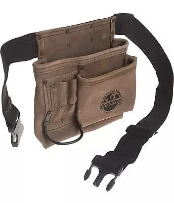 Graintex SS2179 5 Pocket Nail & Tool Pouch - Beige Suede Leather With 2” Belt • $24.95