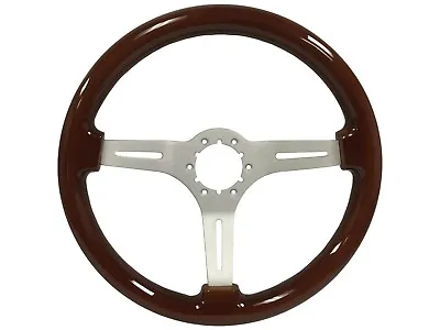 VSW S6 Sport Wood Steering Wheel With Slotted Brushed Aluminum Center  • $116.99
