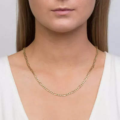 14K Yellow Gold Chain Necklace Box Rope Cuban Figaro 16  18  20  22  24  30'' • $189.99