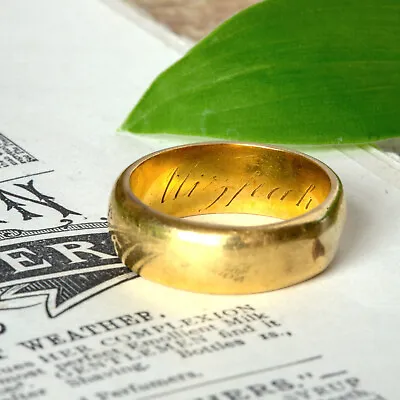 STUNNING ANTIQUE VICTORIAN ENGLISH 18K GOLD WEDDING BAND RING MIZPAH 1893 10.4g! • $1650