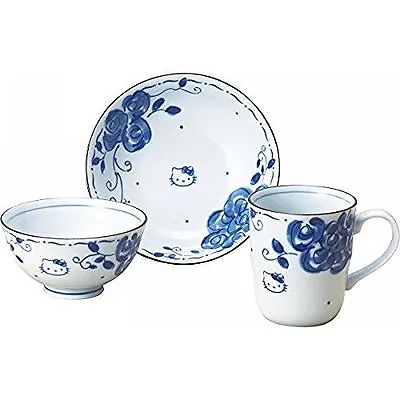 £67.69 • Buy Hello Kitty Blue Rose Mug Cup Bowl Plate Set Porcelain 307741 MADE IN JAPAN 
