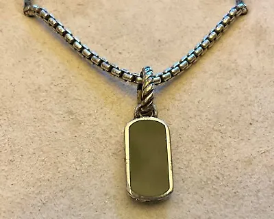 Men’s DAVID YURMAN NECKLACE With Small Onyx Dogtag Pendant 20  925 Silver • $375