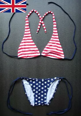 £8.99 • Buy USA BIKINI Stars & Stripes Swimming Costume Swimsuit Womens Swimwear Clothing