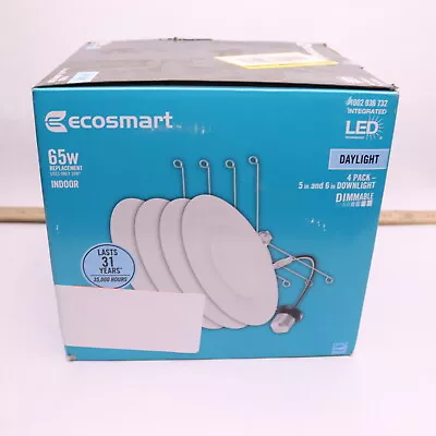 (4-Pk) EcoSmart Integrated LED Recessed Trim Daylight White 4  1002 936 732 • $17.48