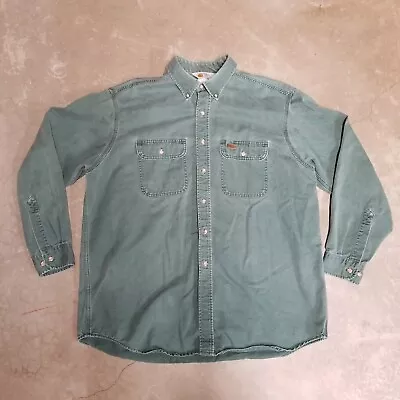 VTG Carhartt Shirt Mens XL Green Button Up Work Rugged Outdoor Made In USA 90s • $24.99