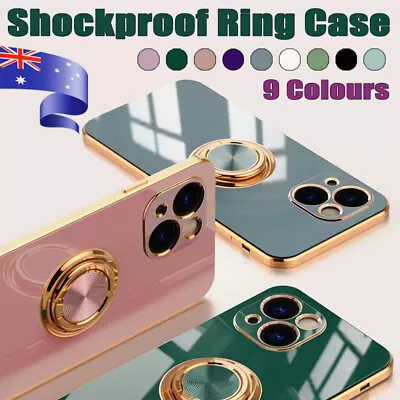 Luxury Shockproof Silicone Ring Case Stand Cover For IPhone 14 13 12 Pro Max AU • $6.05