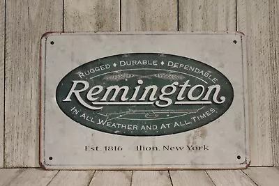 Remington Guns Bullets Ammo Tin Metal Sign Vintage Ad Look Garage  Gun Shop Yz • $10.97