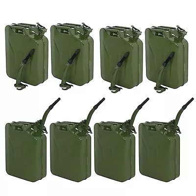 5 Gallon Backup Steel Tank Lot 8 Jerry Can Green 20L Gasoline Military • $254.58