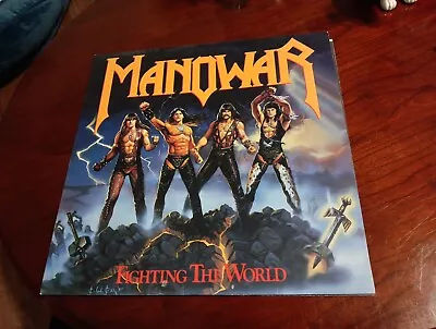 Manowar - Fighting The World LP ~ Atco 90563 1987 1st Pressing With Inner Sleeve • $39.99