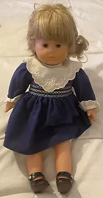 Vintage 80s Corolle Girl Doll Blonde Hair Brown Eyes Eyes 17” 1981 Dress Shoes • $24.60