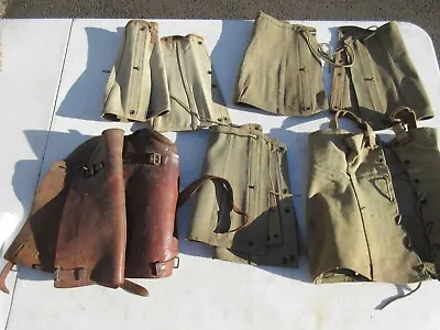 Vintage WWII US Military Tan Canvas War Leggings Gaiters Boot Covers WW2 • $49.99