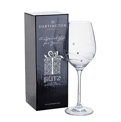 Personalised Dartington Glitz Wine Glass With Crystals - Add Your Own Message • £28.65