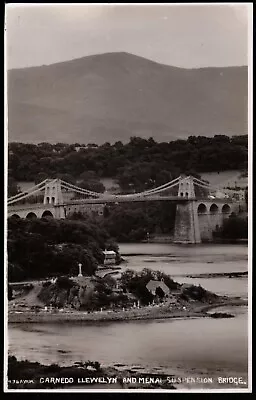 Carnedd Llewelyn And Menai Suspension Bridge Wales Postcard • £3.90