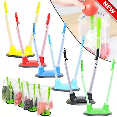 Zip Lock Bag Holder Stand Rack Baggie Baggy Hands-free Freezer Food Kitchen Ship • $14.49