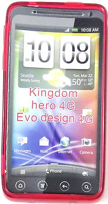 Red Argyle TPU GEL Case Cover For HTC Evo Design 4G Hero S Kingdom  • $5.99