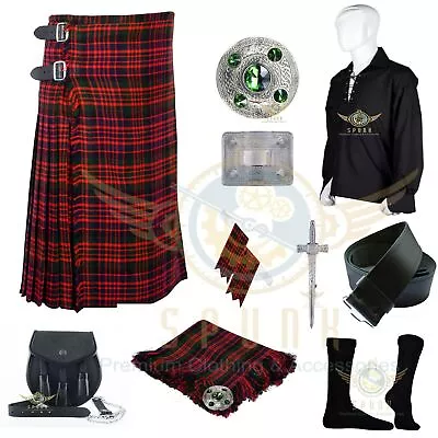 Scottish Handmade 8 Yard Tartan KILT Traditional 8 Yard Outfit Kilts For Men • $130