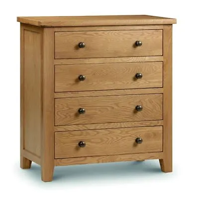 Chest Of Drawers Marlborough Oak Wood Traditional 4 Drawer Bedroom Storage • £374.99