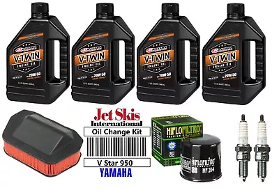 $89.89 • Buy Yamaha V Star 950 Oil Change Tune Up Kit 20W50 Oil Spark Plugs Oil & Air Filter