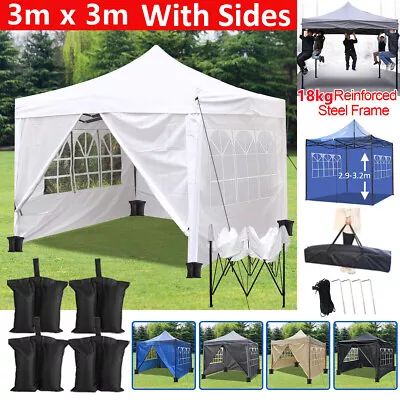 3x3M Gazebo Marquee Strong Waterproof Canopy Heavy Duty Garden Patio Party Tent  • £10.59