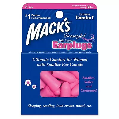 Mack's Dream Girl Ear Plugs (5 Pair) - Pink • £7.95