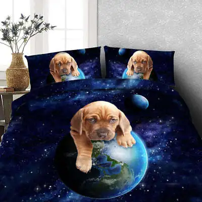 $133.54 • Buy Dogs Giant Planet 3D Printing Duvet Quilt Doona Covers Pillow Case Bedding Sets